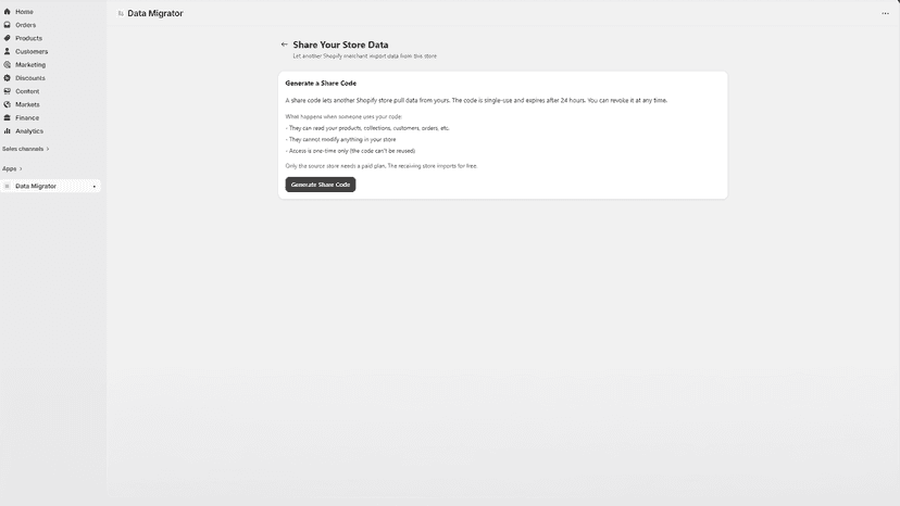 Share your store data