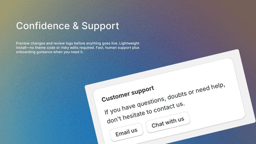 ASC: Automated collections - Confidence and support