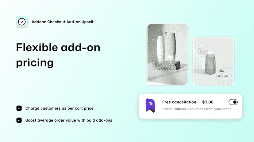Set flexible add-on pricing based on buyer cart value
