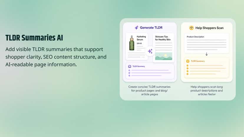 A clear TLDR section can help shoppers understand product