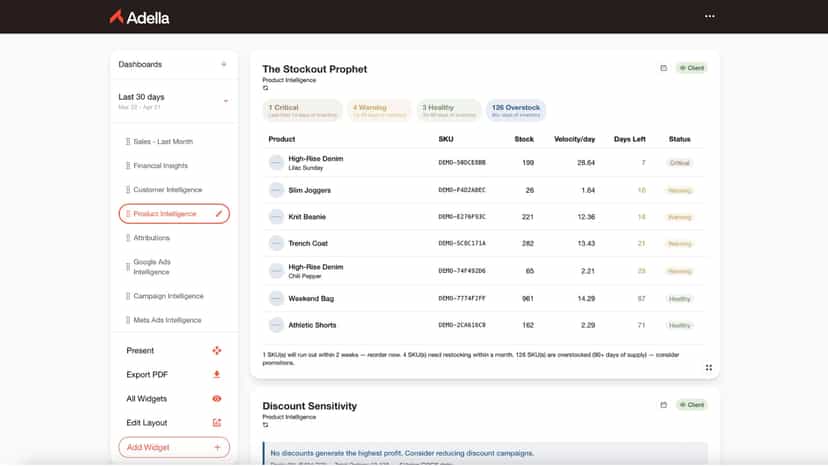 AdellaInsight Dashboard Example