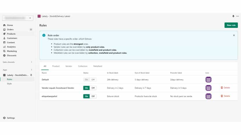 Backend set up rules