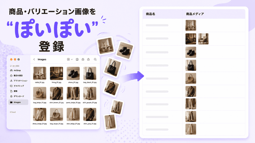 画像・バリエーション画像を簡単登録