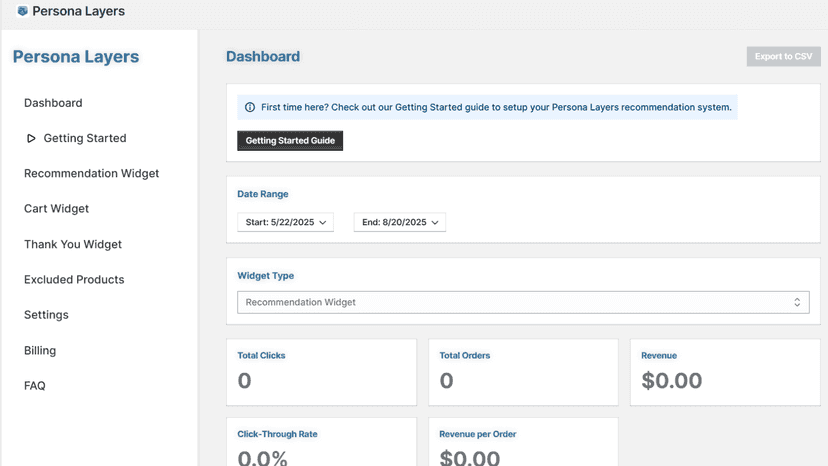 Analytics to show revenue, clicks and impressions