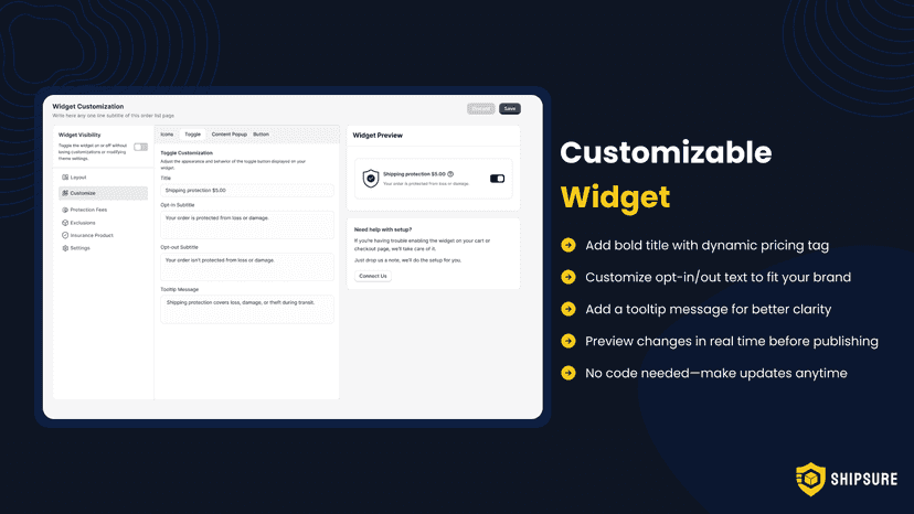 Widget Customization Options