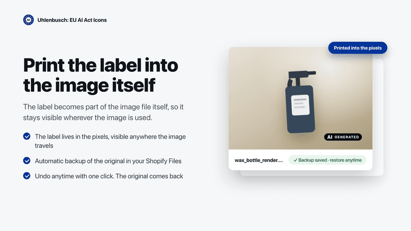 Print the label into the image itself.