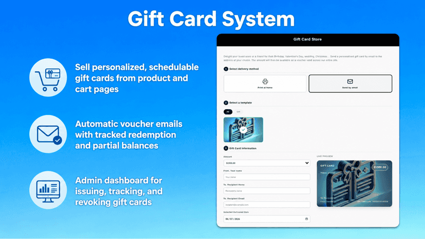 Personalize and preview a gift card before sending