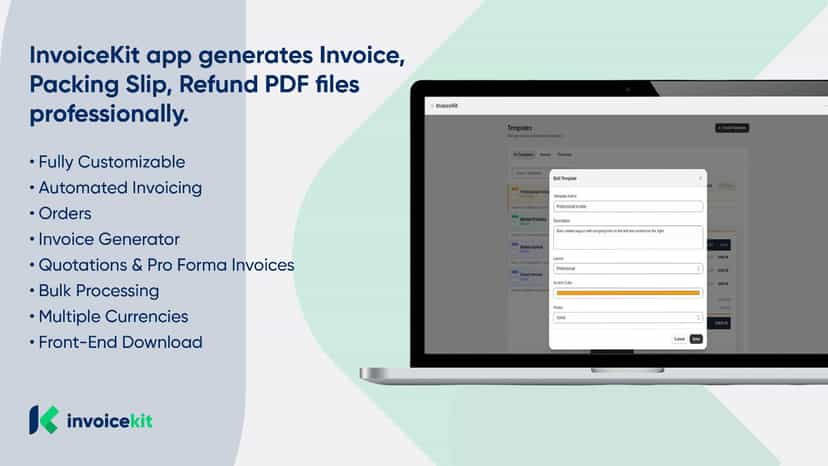 Invoice Generator, Packing slip, and Refund PDF files