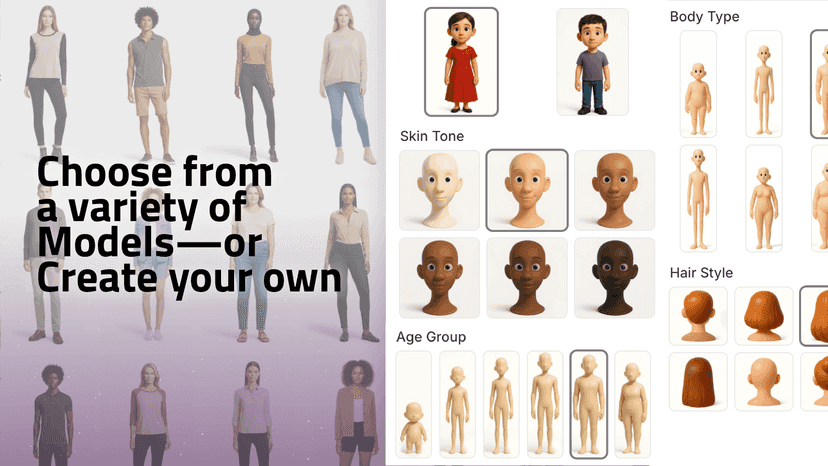 Choose from preset models or generate your own.