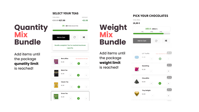Quantity and Weight mix bundles