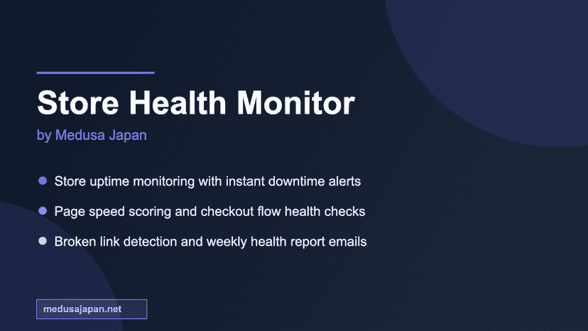 Store Health Monitor dashboard