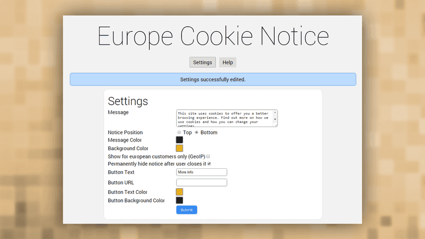 App's settings