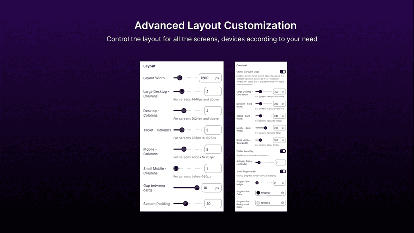 Ace - Collections Showcase: Advanced Layout Customization