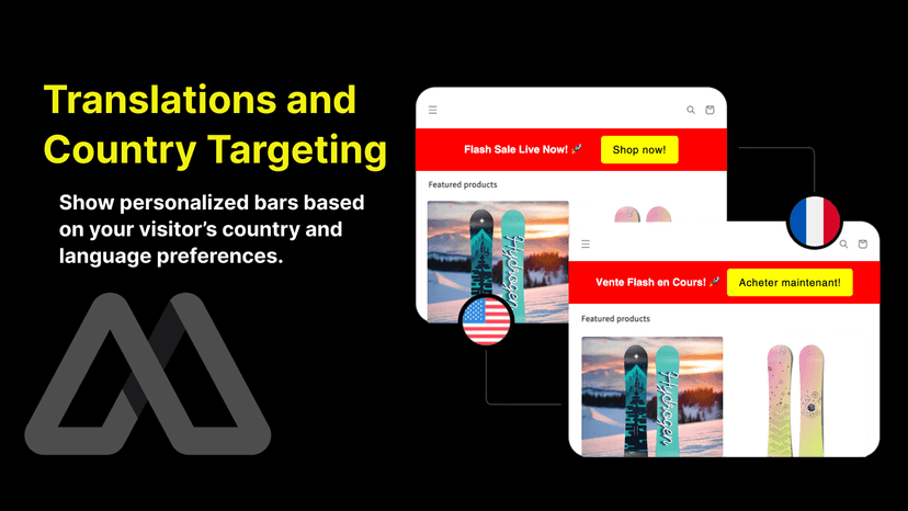 Translate bars and target visitors by country or region