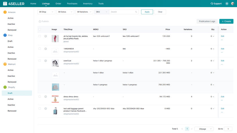 listing