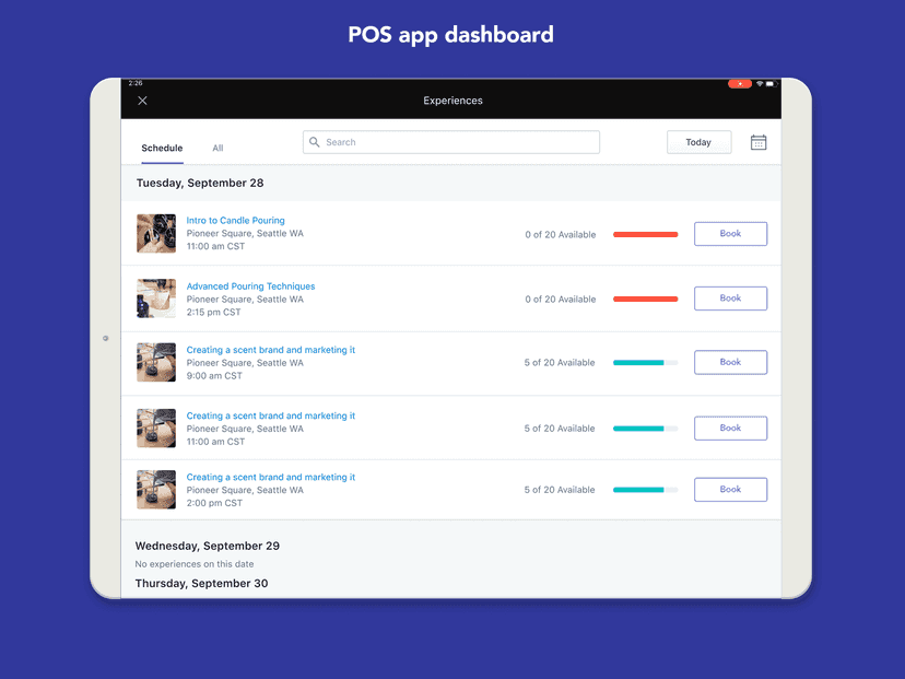 Shopify POS - Experience List