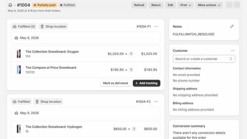 Add notes to Shopify orders after ERP syncing.