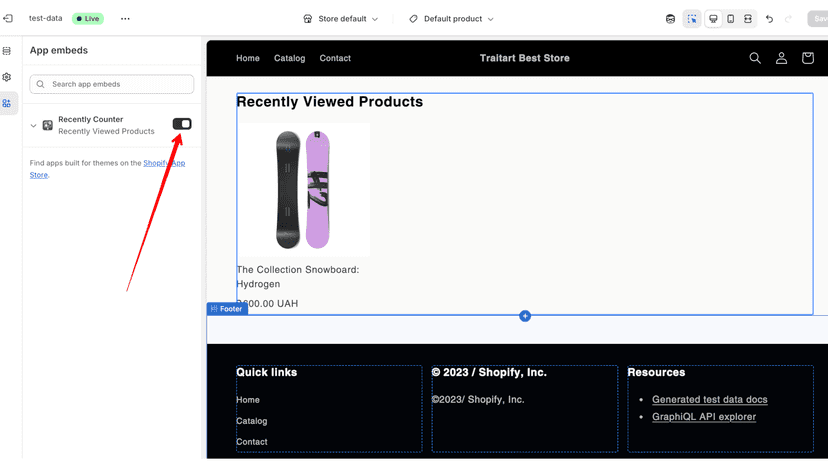Recently Products Counter included