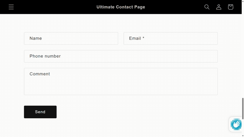 End user - Shopify contact form