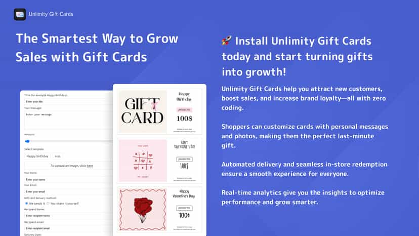 Shopify gift cards, custom gift cards, persinalized gift cards