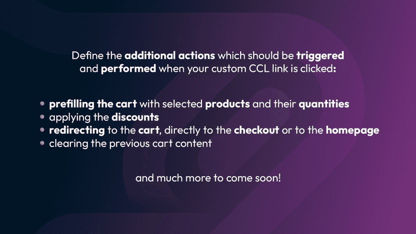 CCL Custom Cart & Checkout Links additional actions triggered