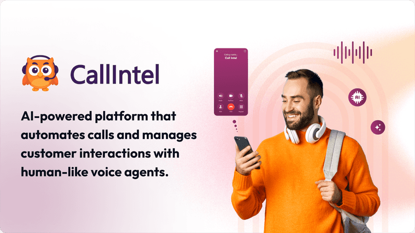CallIntel AI calling interface shown with user receiving a call