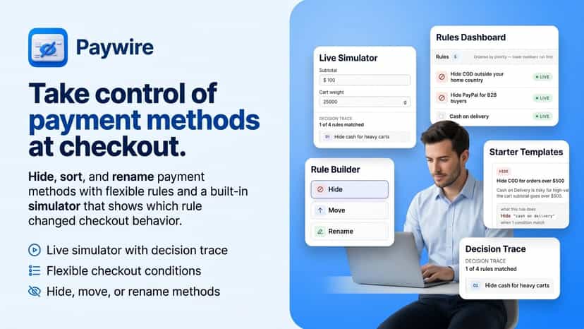 Hide, sort & rename payment methods on Shopify checkout