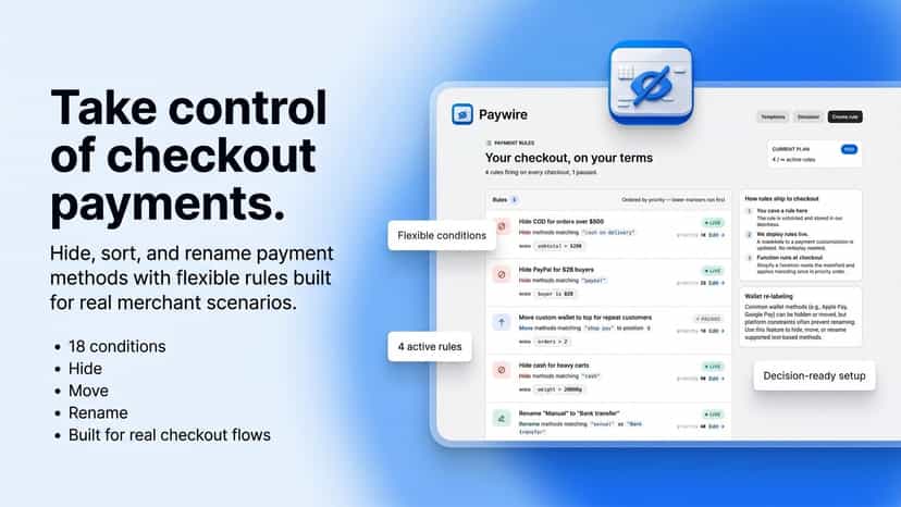 Before and after: PayPal hidden by Paywire on B2B cart and more