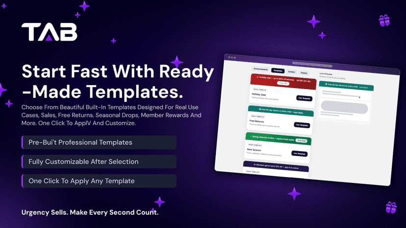 Ready-made announcement templates library