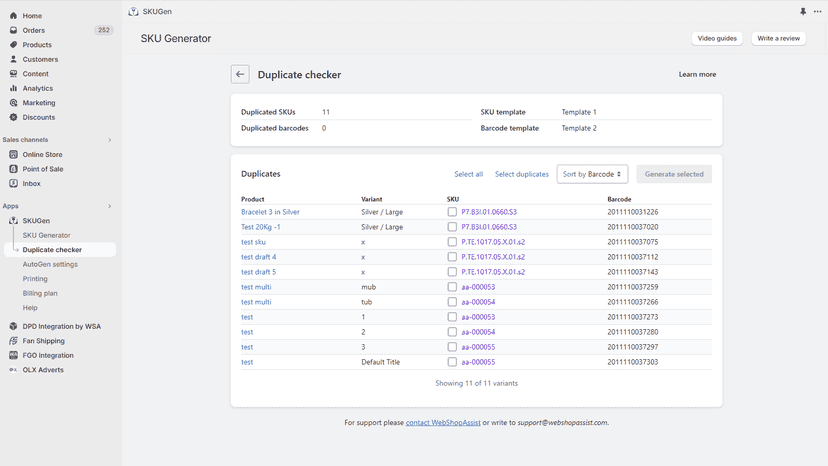 Duplicate checker page