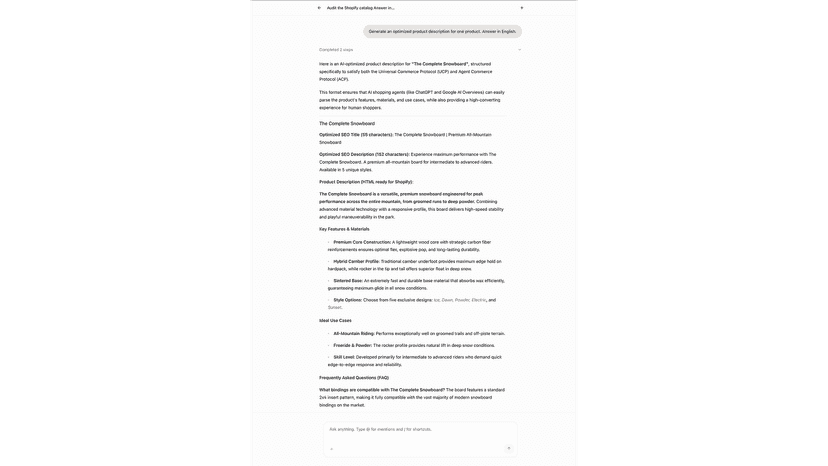 AI-generated optimized product description for Shopify