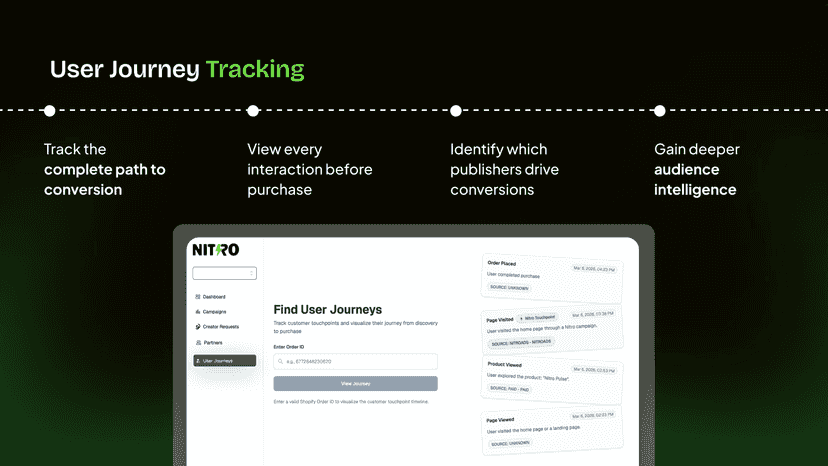 User journey tracking