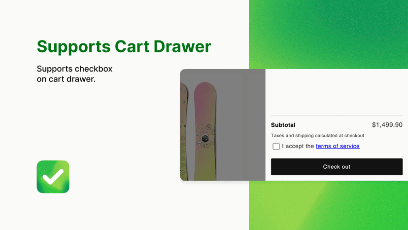 Preview of checkbox in card drawer.