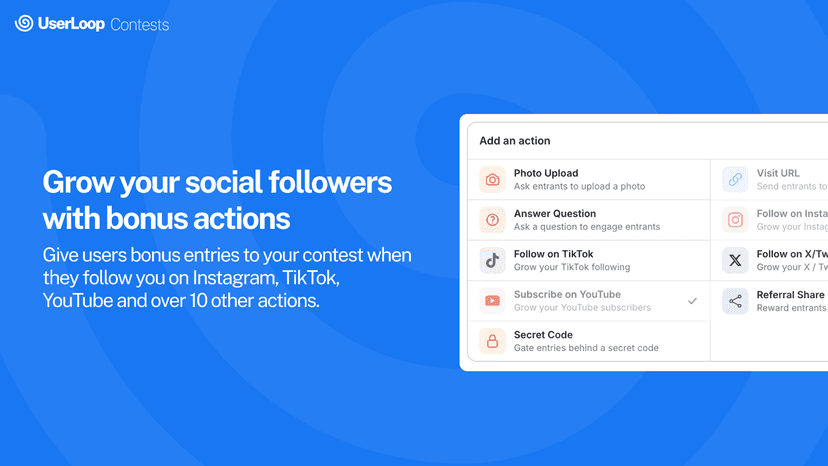 Boost your social followers with bonus actions.