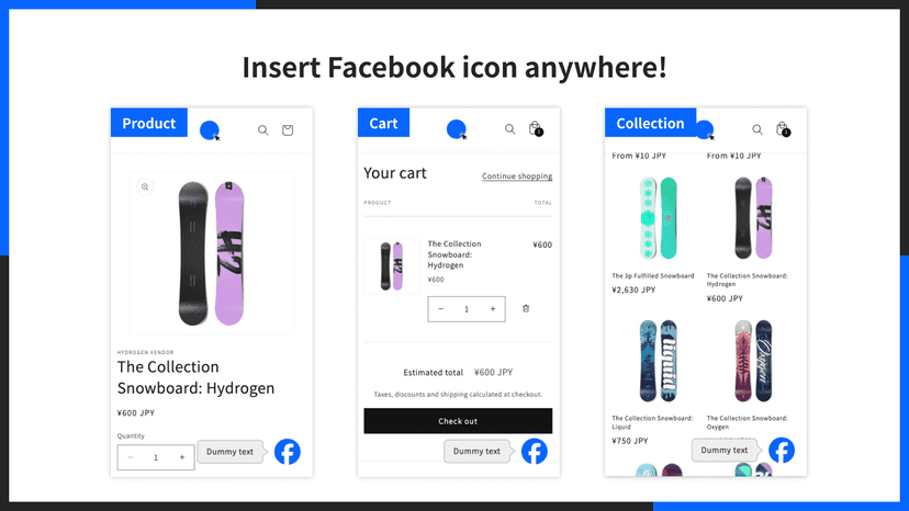 Insert Facebook icon anywhere!