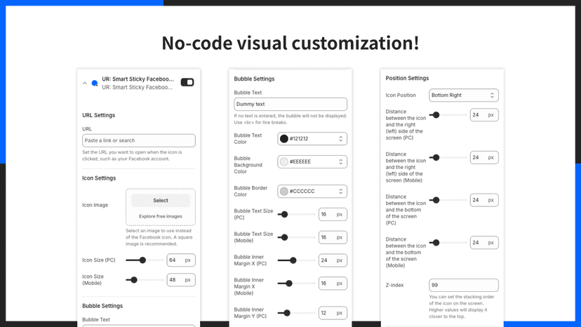 No-code visual customization!