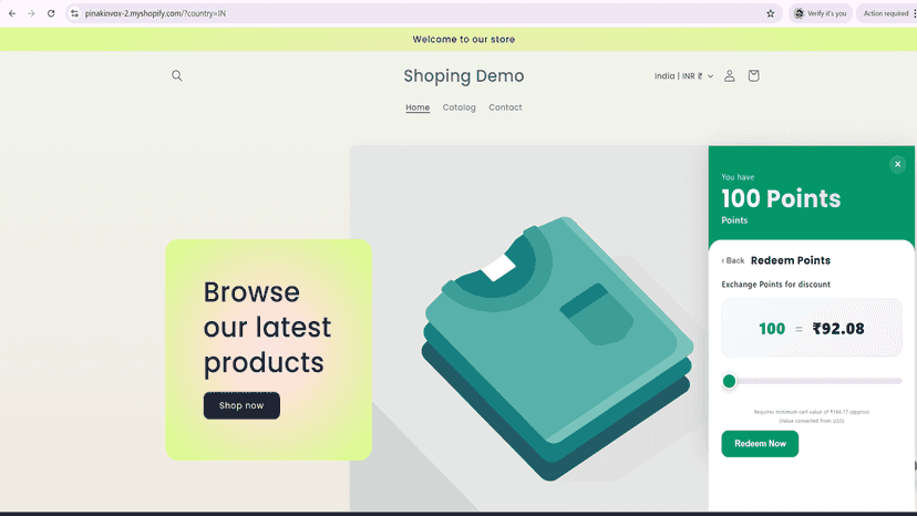 Widget Redeem Points