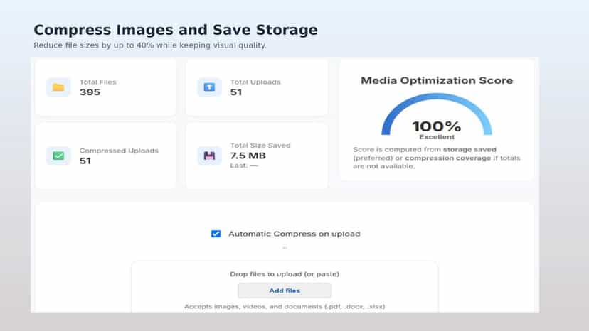 Compress images and save storage
