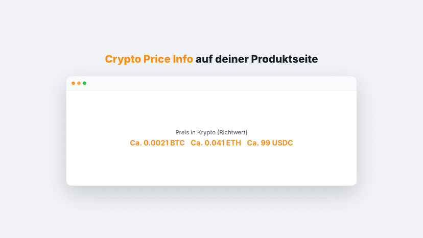 Krypto-Preis auf der Produktseite