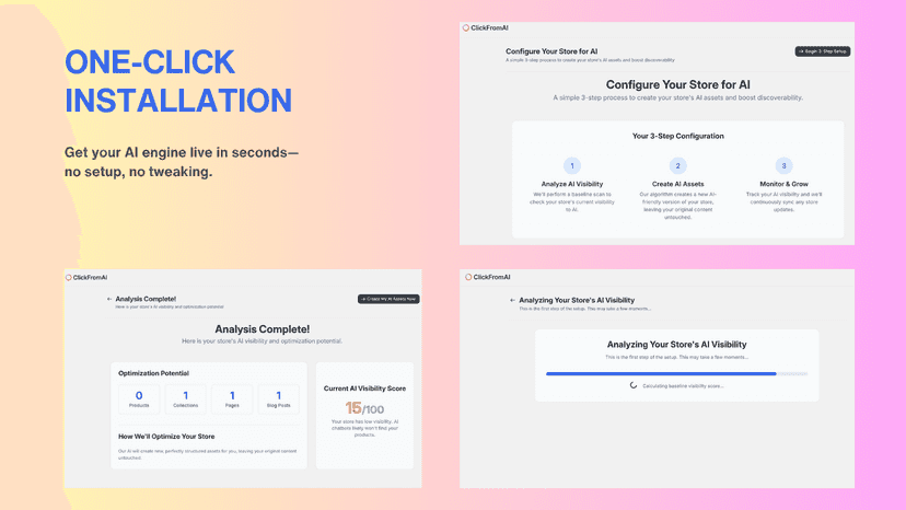 one-click installation | clickfrom.ai