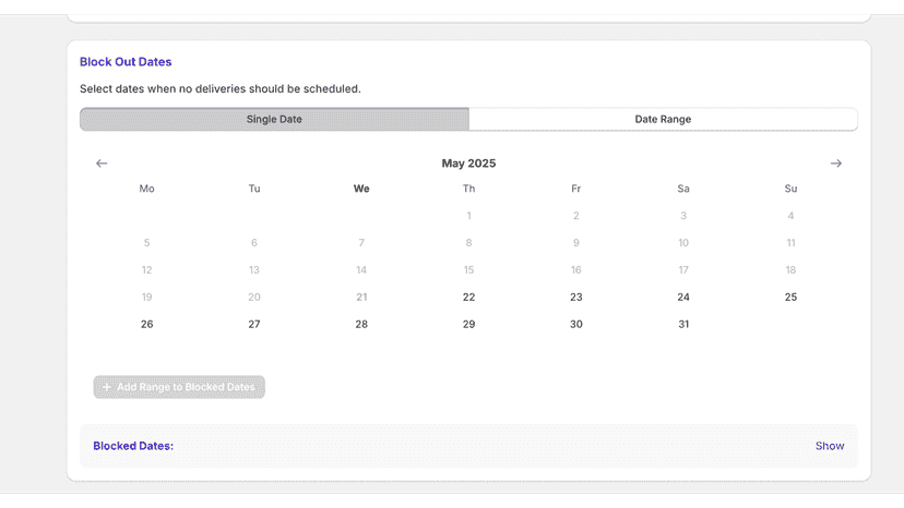 Blockout Dates
