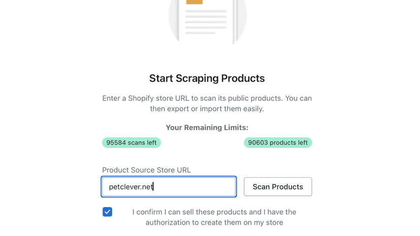 Scrape & Copy Products for Other Shopify Stores