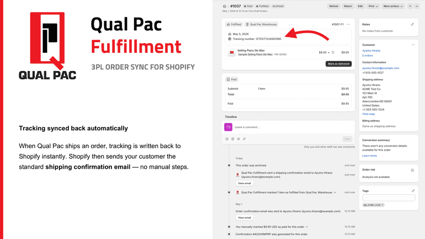 Tracking information is updated