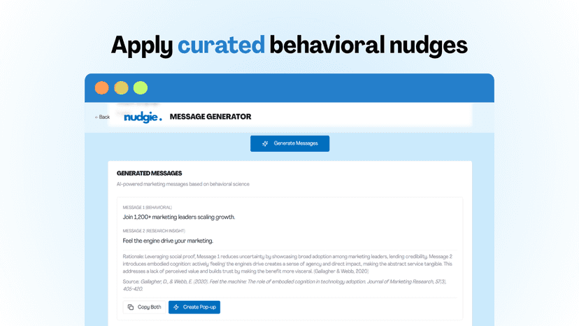 Apply curated behavioral nudges