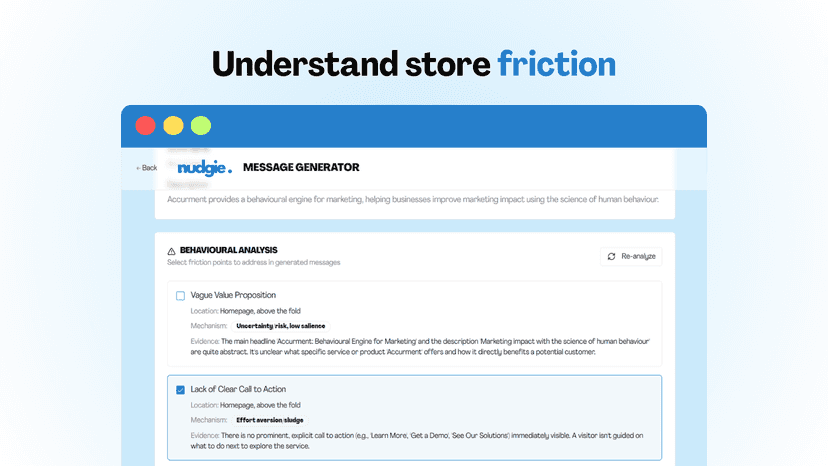 Understand store friction