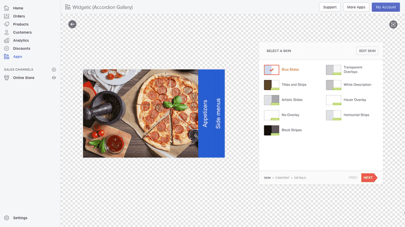 Dashboard with the Editor.