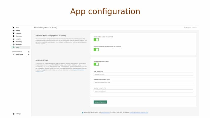 App configuration