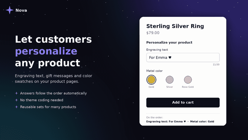 Personalization on your product page