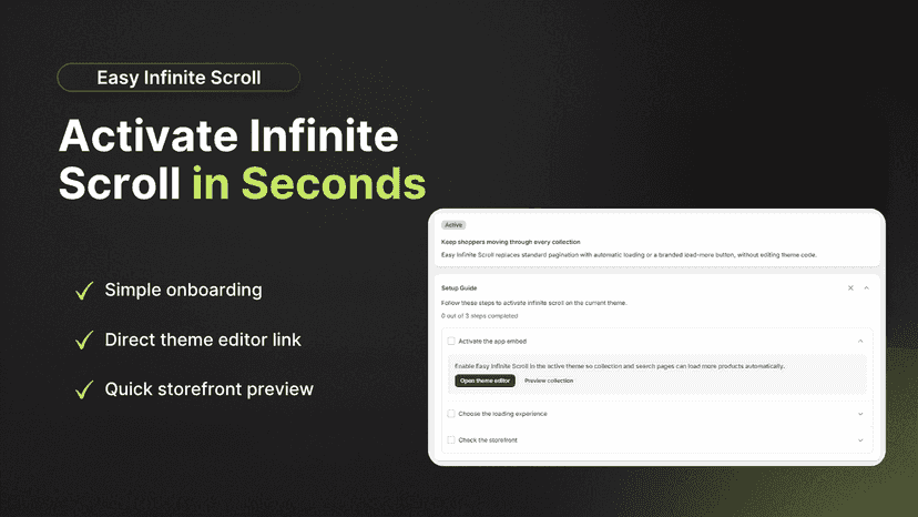 Setup guide for activating the app embed