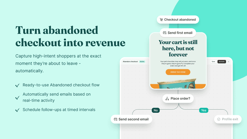 Turn abandoned checkout into revenue with automated emails